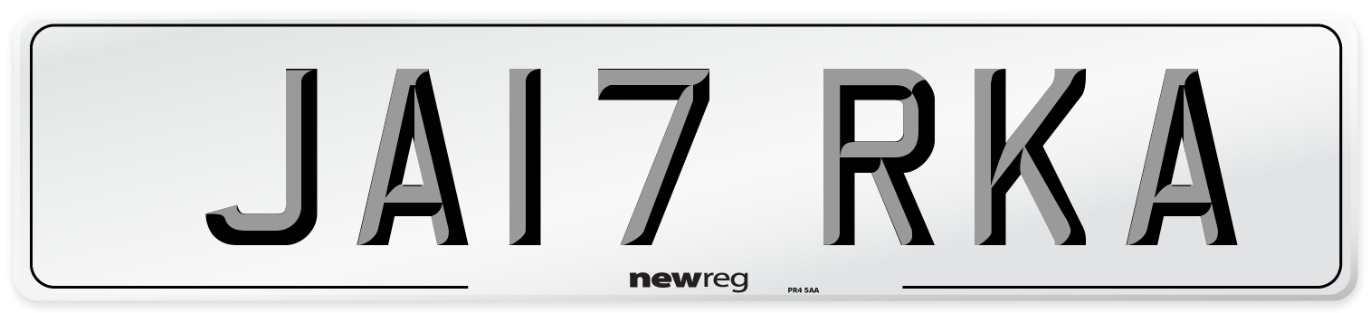 JA17 RKA Number Plate from New Reg
